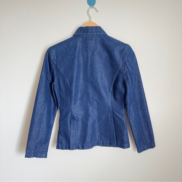 $16/ Tommy Jeans Women's Blue Denim Long Sleeve 2 Pockets Front Jacket Size S - Picture 2 of 7